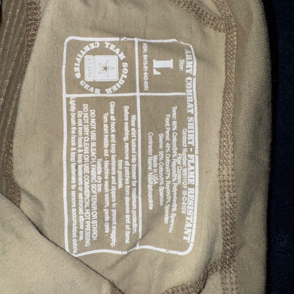 Army Flame Resistant Combat Top - Men Large - Picture 3 of 5